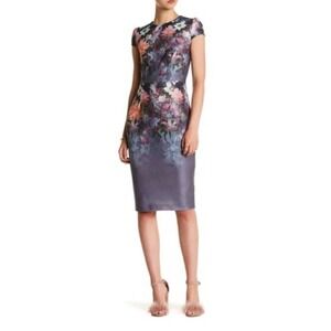 Betsey Johnson Romantic Floral Print Sheath Dress Cocktail Party Occasion Size 8